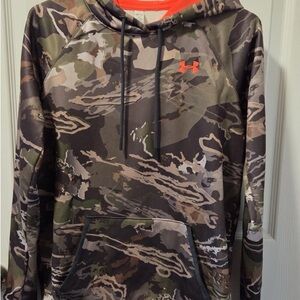 Under Armour Woodland Camo Hoodie with Orange Logo